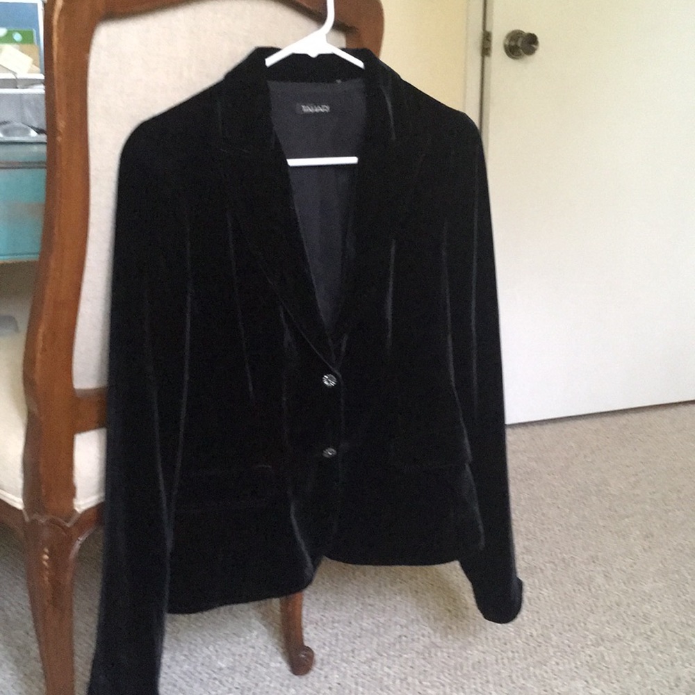 BLACK VELVET BLAZER - Picture 1 of 8